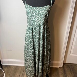 Angie western wear green and white cactus desert rayon maxi S